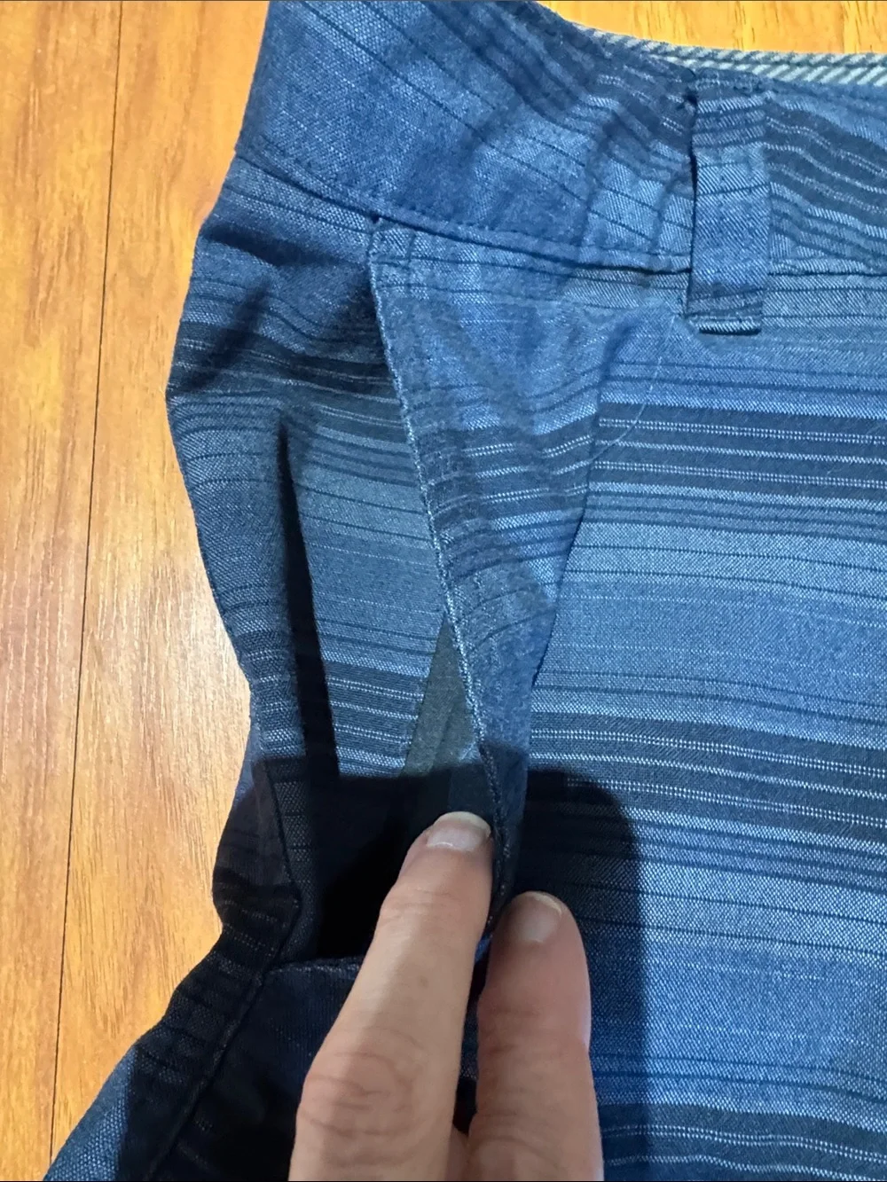 O'Neill Men's Blue  Striped Flat Front Shorts